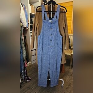 Express Linen Blend Slouchy Overalls. Size S.